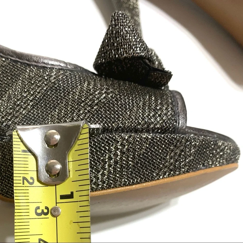 EUC Zara Charcoal Gray Metallic Textured Evening Heels Sz EUR 37 - Picture 12 of 12